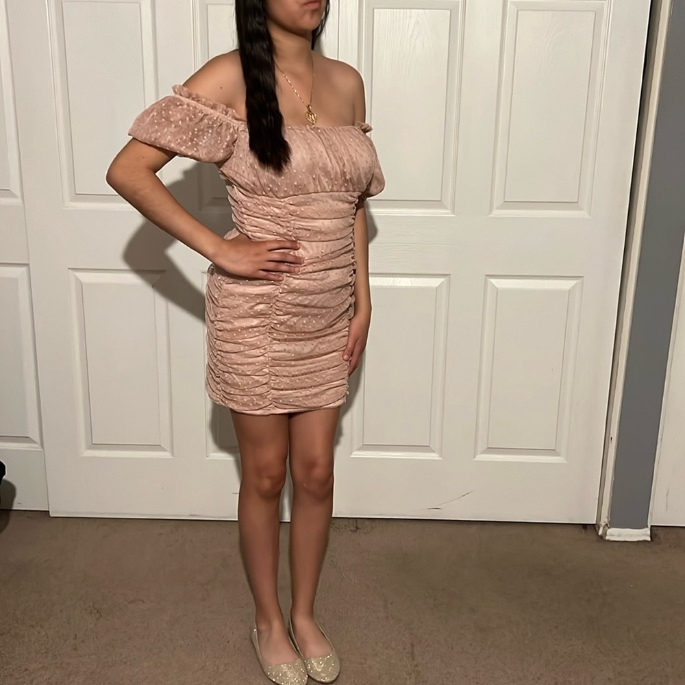 Rose pink mini dress